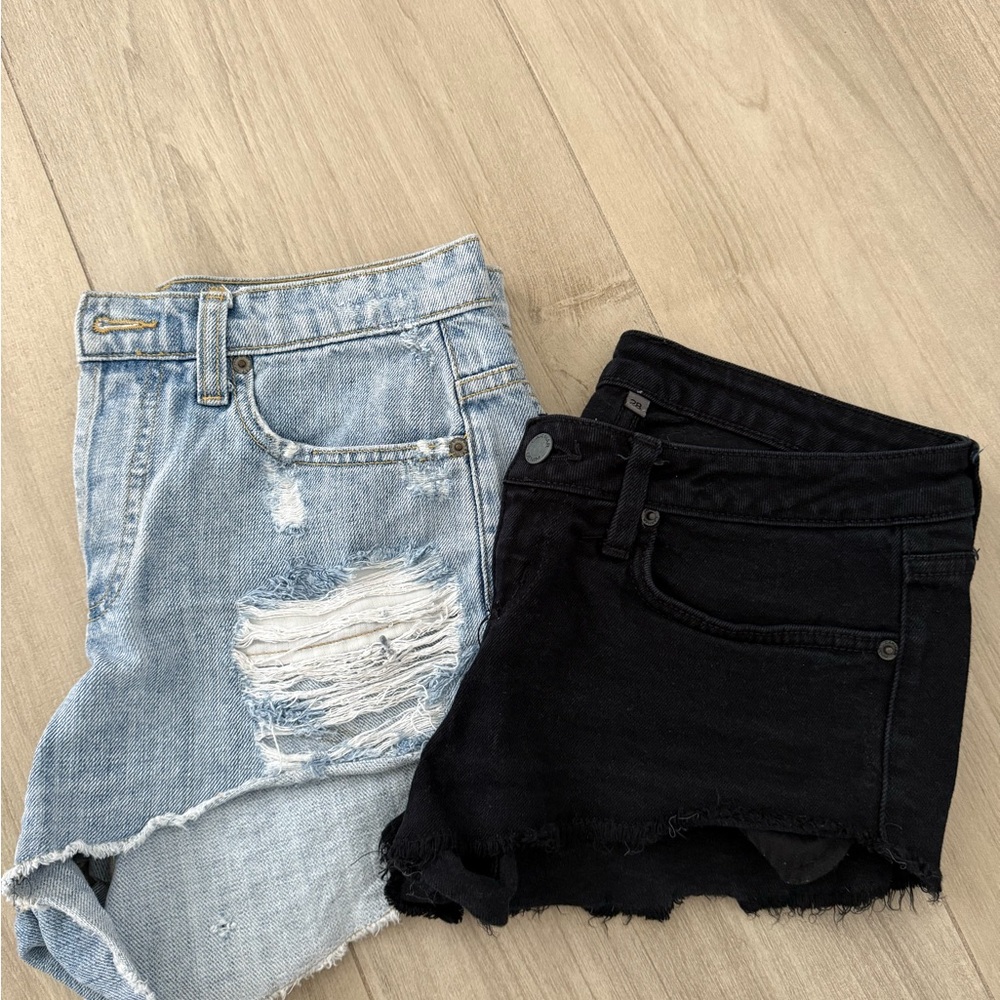 Carmar Blue and Black Jean Shorts